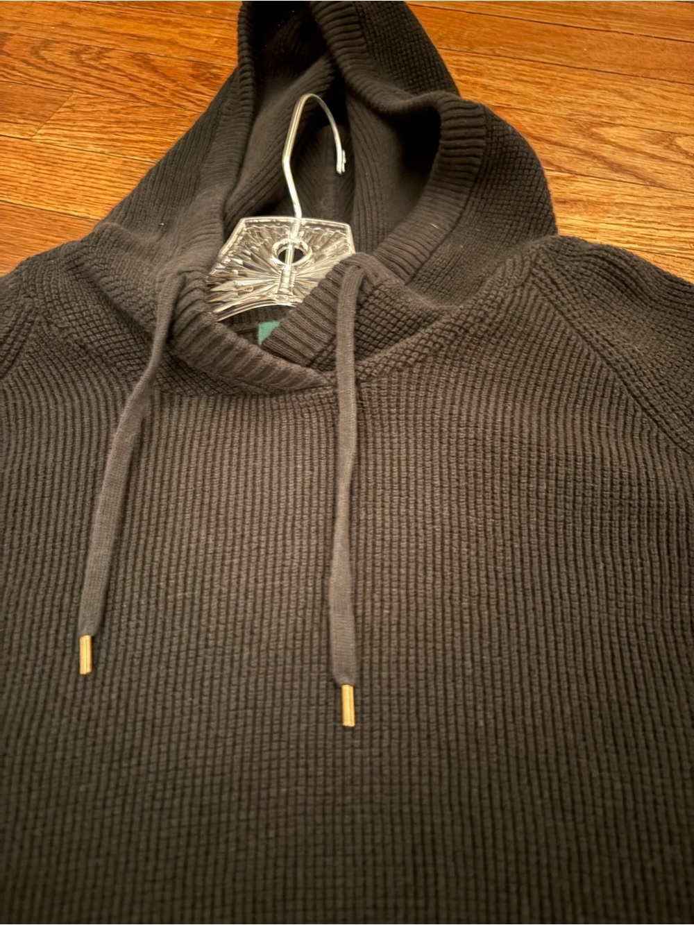 Lauren Ralph Lauren hoodie sweater sweatshirt womens XL black knit runs small - Picture 12 of 14